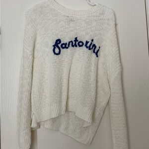 Miami Cream Sweater with Blue Detail